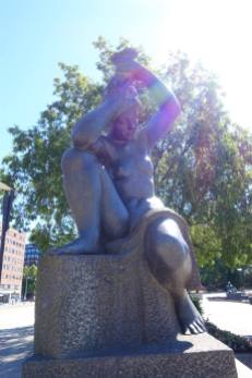 One of four sculptures by Emil Lie, Rådhused Fiord