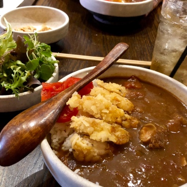 Tare infused Katsu Curry and Green Salad